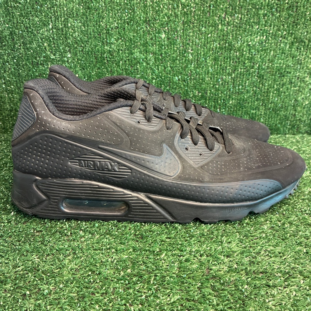 Nike Air Max 90 Ultra Moire Athletic Streetwear Sneakers Triple Black Mens Sz 13